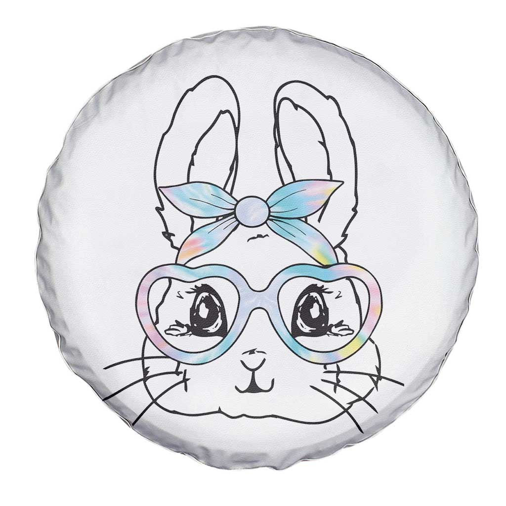 Girls Easter Bunny Spare Tire Cover Rabbit Face Tie Dye Glasses Happy Easter Day TS10 Print Your Wear