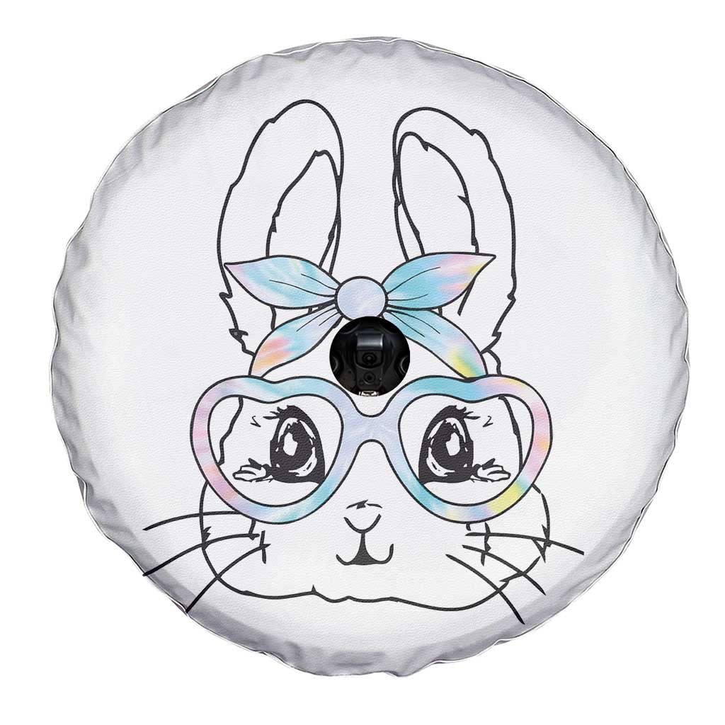 Girls Easter Bunny Spare Tire Cover Rabbit Face Tie Dye Glasses Happy Easter Day TS10 Print Your Wear