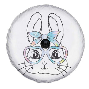 Girls Easter Bunny Spare Tire Cover Rabbit Face Tie Dye Glasses Happy Easter Day TS10 Print Your Wear