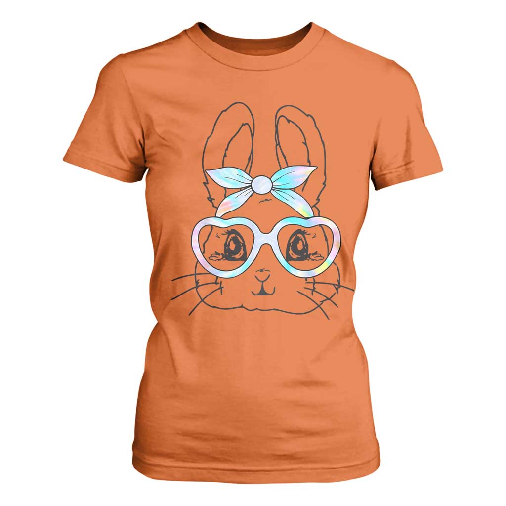 Girls Easter Bunny T Shirt For Women Rabbit Face Tie Dye Glasses Happy Easter Day TS10 Orange Print Your Wear