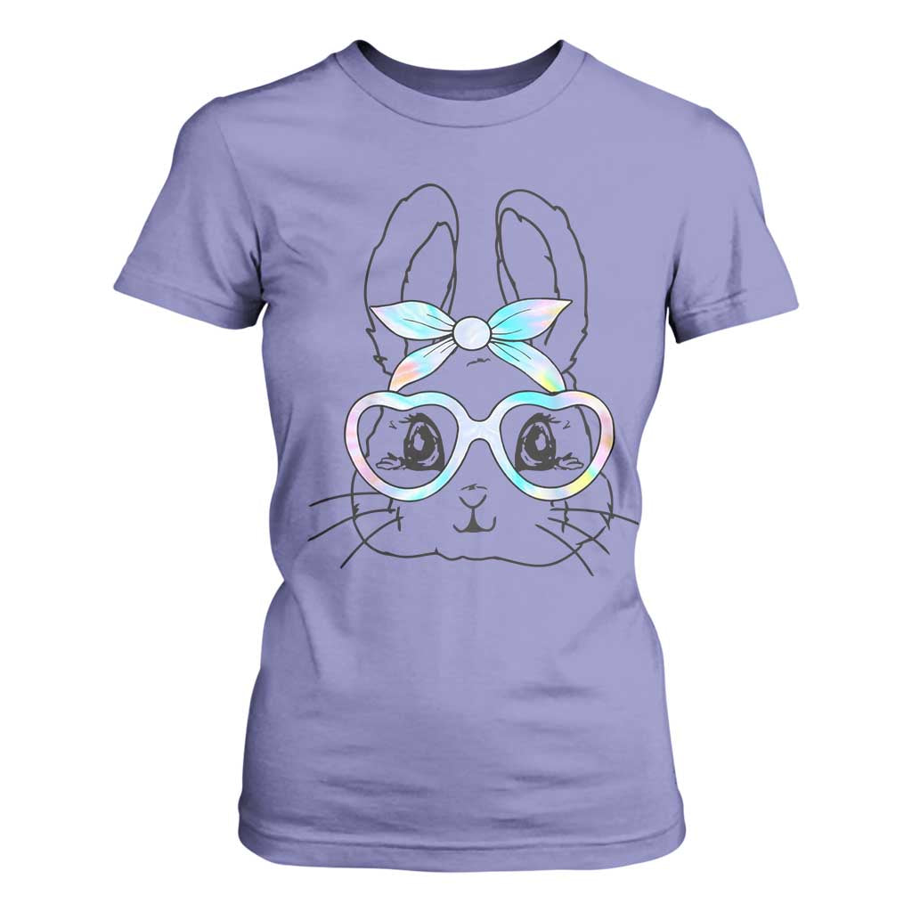 Girls Easter Bunny T Shirt For Women Rabbit Face Tie Dye Glasses Happy Easter Day TS10 Violet Print Your Wear