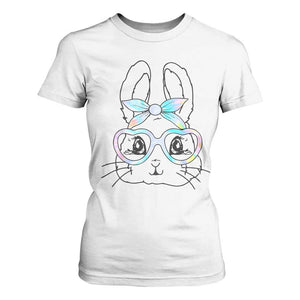 Girls Easter Bunny T Shirt For Women Rabbit Face Tie Dye Glasses Happy Easter Day TS10 White Print Your Wear