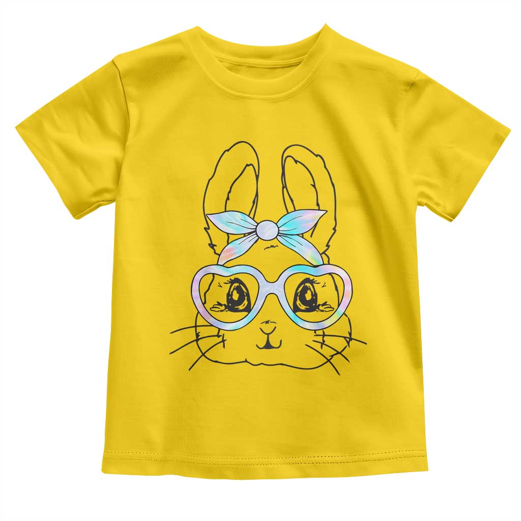 Girls Easter Bunny Toddler T Shirt Rabbit Face Tie Dye Glasses Happy Easter Day TS10 Daisy Print Your Wear