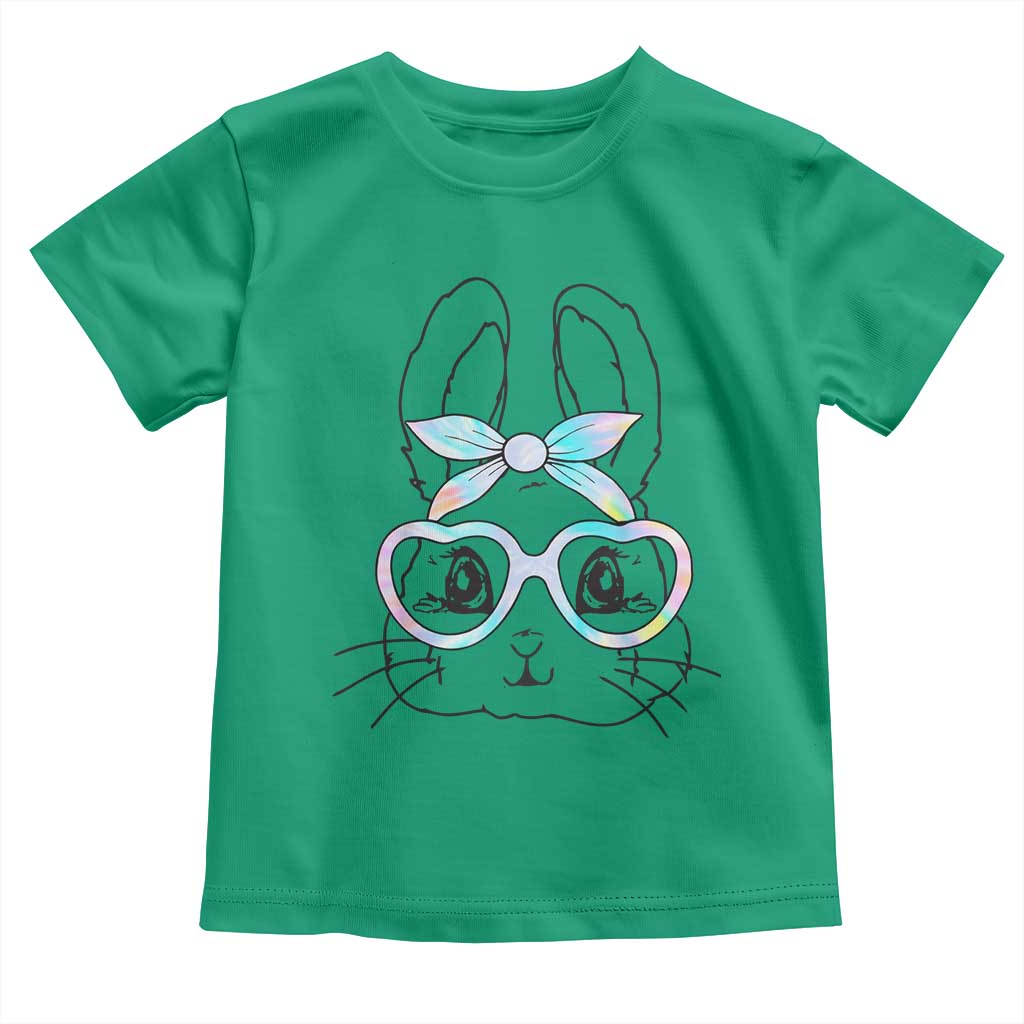 Girls Easter Bunny Toddler T Shirt Rabbit Face Tie Dye Glasses Happy Easter Day TS10 Irish Green Print Your Wear