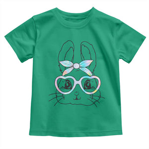 Girls Easter Bunny Toddler T Shirt Rabbit Face Tie Dye Glasses Happy Easter Day TS10 Irish Green Print Your Wear