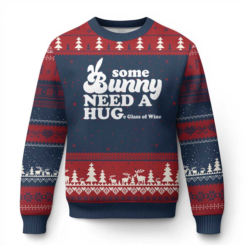 Easter Ugly Christmas Sweater Funny Adult Humor Inappropriate Drinking Gift TS10 Navy Red Print Your Wear