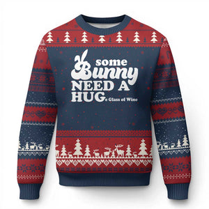 Easter Ugly Christmas Sweater Funny Adult Humor Inappropriate Drinking Gift TS10 Navy Red Print Your Wear