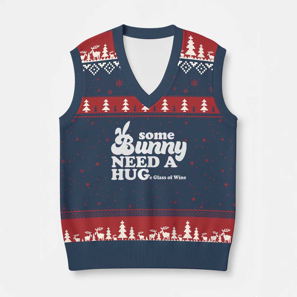Easter V-Neck Knit Sweater Vest Funny Adult Humor Inappropriate Drinking Gift TS10 Navy Red Print Your Wear