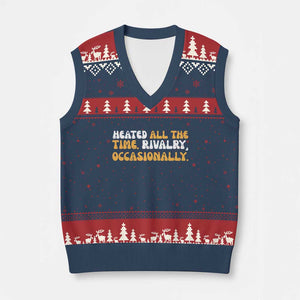 Heated All The time Rivalry Occasionally V-Neck Knit Sweater Vest TS10 Navy Red Print Your Wear