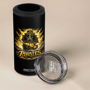 Pirate Lovers 4 in 1 Can Cooler Tumbler Vintage Golden Pirate Ship Skull Graphic TS10 Print Your Wear