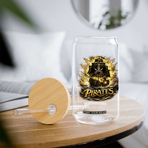 Pirate Lovers Glass Can Vintage Golden Pirate Ship Skull Graphic TS10 Print Your Wear