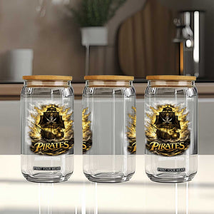 Pirate Lovers Glass Can Vintage Golden Pirate Ship Skull Graphic TS10 Print Your Wear