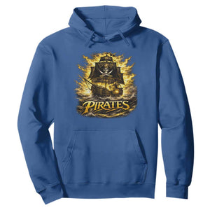 Pirate Lovers Hoodie Vintage Golden Pirate Ship Skull Graphic TS10 Royal Blue Print Your Wear