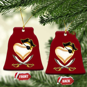 Baseball Pirate Ceramic Ornament Baseball Heart With Skull TS10 Print Your Wear