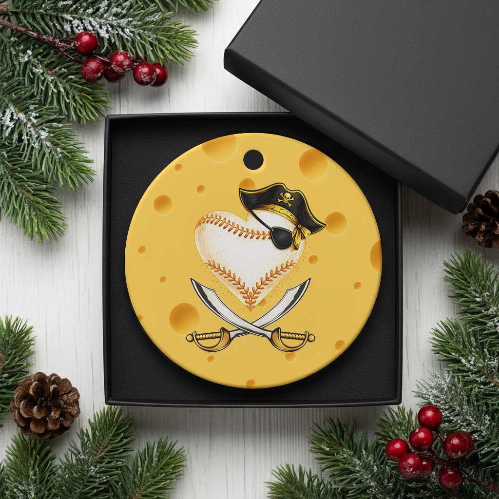 Baseball Pirate Ceramic Ornament Baseball Heart With Skull TS10 1pc Yellow Cheese Print Your Wear