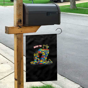 Funny 7th Birthday Building Bricks Garden Flag I Was 6 Now Im 7 Kids 67 Birthday Building Six Seven Boy TS10 Print Your Wear