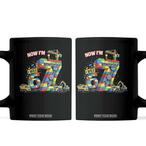 Funny 7th Birthday Building Bricks Coffee Mug I Was 6 Now Im 7 Kids 67 Birthday Building Six Seven Boy TS10 Black Print Your Wear