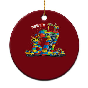 Funny 7th Birthday Building Bricks Ceramic Ornament I Was 6 Now Im 7 Kids 67 Birthday Building Six Seven Boy TS10 1pc Red Print Your Wear