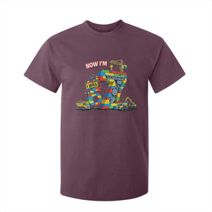 Funny 7th Birthday Building Bricks T Shirt For Kid I Was 6 Now Im 7 Kids 67 Birthday Building Six Seven Boy TS10 Maroon Print Your Wear