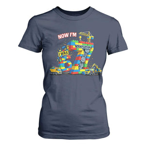 Funny 7th Birthday Building Bricks T Shirt For Women I Was 6 Now Im 7 Kids 67 Birthday Building Six Seven Boy TS10 Navy Print Your Wear