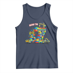 Funny 7th Birthday Building Bricks Tank Top I Was 6 Now Im 7 Kids 67 Birthday Building Six Seven Boy TS10 Navy Print Your Wear