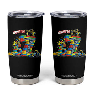 Funny 7th Birthday Building Bricks Tumbler Cup I Was 6 Now Im 7 Kids 67 Birthday Building Six Seven Boy TS10 Black Print Your Wear
