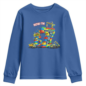 Funny 7th Birthday Building Bricks Youth Sweatshirt I Was 6 Now Im 7 Kids 67 Birthday Building Six Seven Boy TS10 Royal Blue Print Your Wear