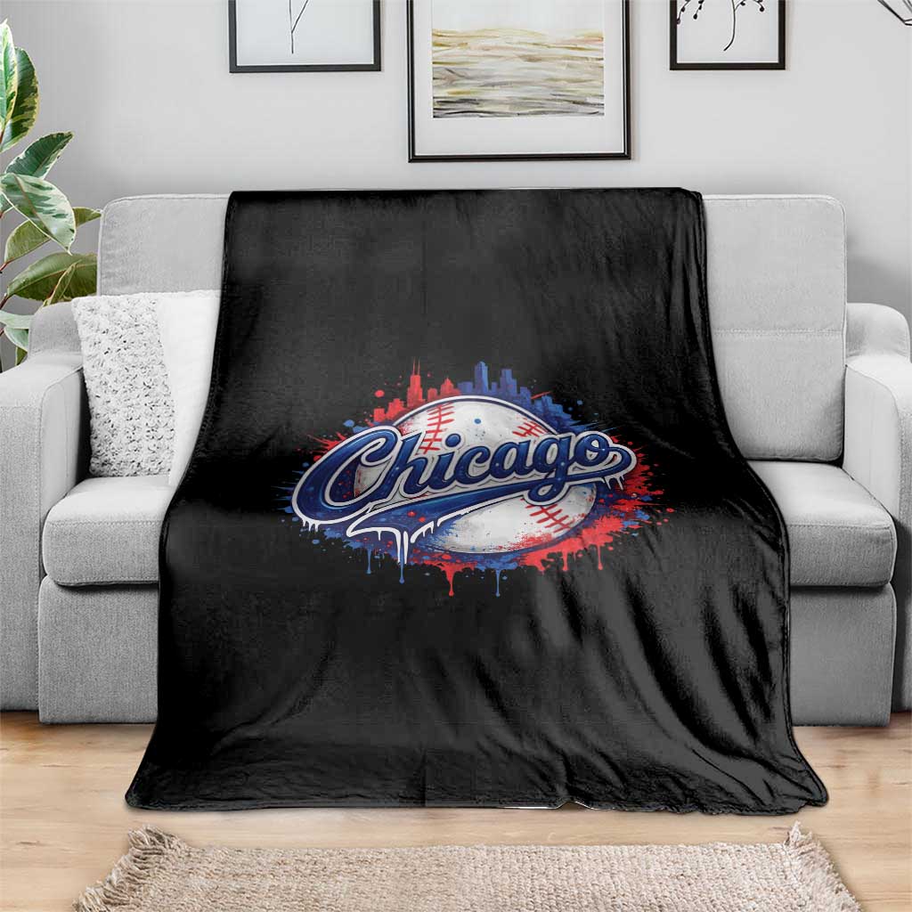 Chicago Pride Dripping Baseball Graphic Throw Blanket TS10 Print Your Wear