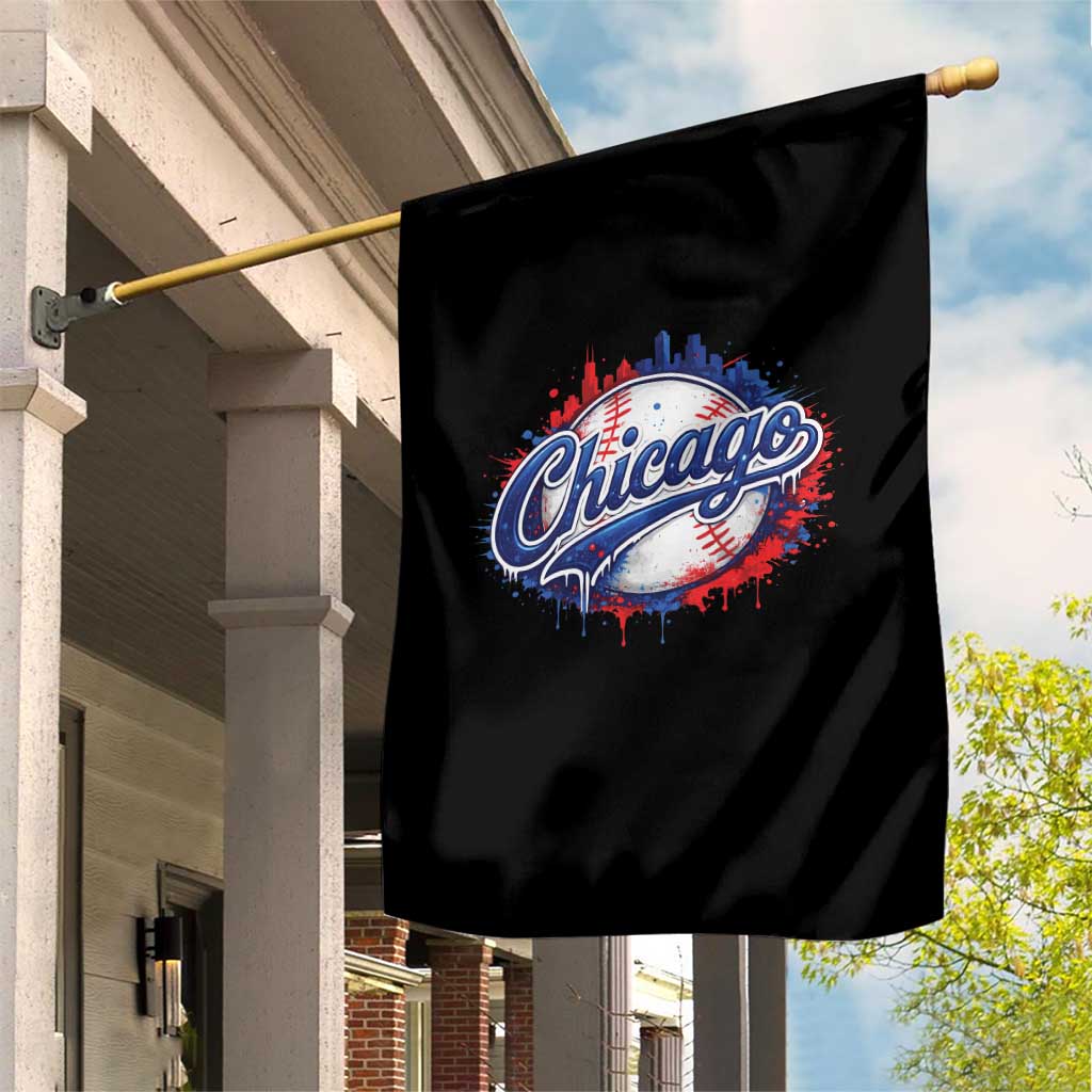 Chicago Pride Dripping Baseball Graphic Garden Flag TS10 Print Your Wear