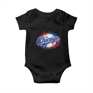 Chicago Pride Dripping Baseball Graphic Baby Onesie TS10 Black Print Your Wear