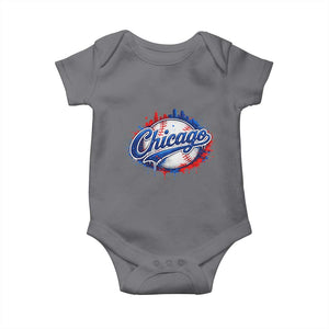 Chicago Pride Dripping Baseball Graphic Baby Onesie TS10 Charcoal Print Your Wear