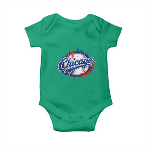 Chicago Pride Dripping Baseball Graphic Baby Onesie TS10 Irish Green Print Your Wear
