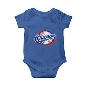 Chicago Pride Dripping Baseball Graphic Baby Onesie TS10 Royal Blue Print Your Wear