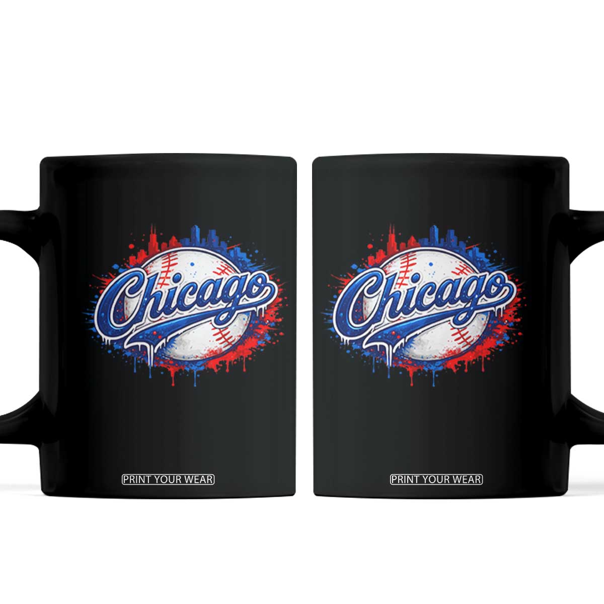 Chicago Pride Dripping Baseball Graphic Coffee Mug TS10 Black Print Your Wear