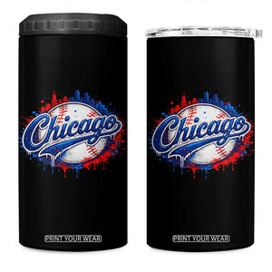 Chicago Pride Dripping Baseball Graphic 4 in 1 Can Cooler Tumbler TS10 One Size: 16 oz Black Print Your Wear