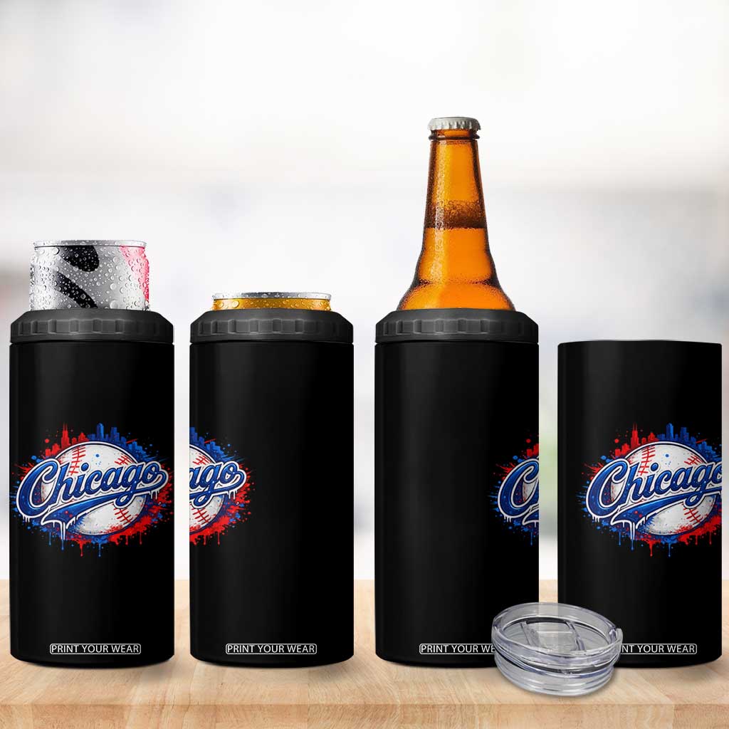 Chicago Pride Dripping Baseball Graphic 4 in 1 Can Cooler Tumbler TS10 Print Your Wear