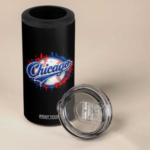 Chicago Pride Dripping Baseball Graphic 4 in 1 Can Cooler Tumbler TS10 Print Your Wear