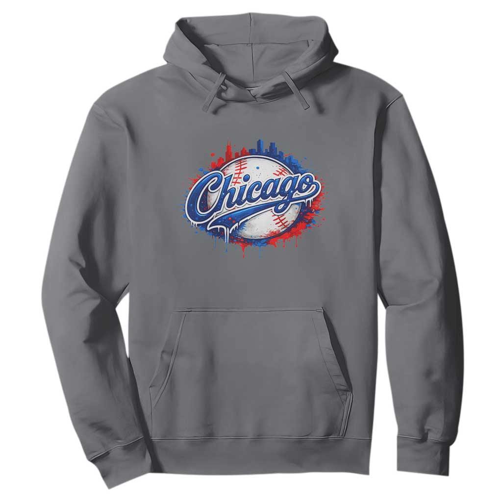 Chicago Pride Dripping Baseball Graphic Hoodie TS10 Charcoal Print Your Wear