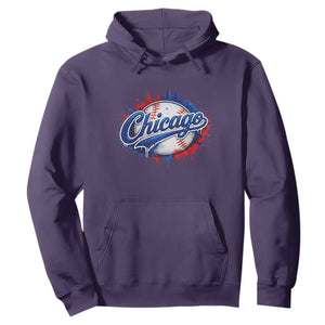 Chicago Pride Dripping Baseball Graphic Hoodie TS10 Purple Print Your Wear
