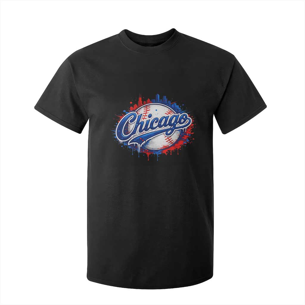 Chicago Pride Dripping Baseball Graphic T Shirt For Kid TS10 Black Print Your Wear