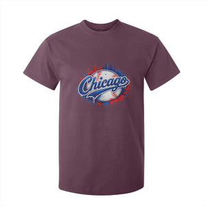 Chicago Pride Dripping Baseball Graphic T Shirt For Kid TS10 Maroon Print Your Wear