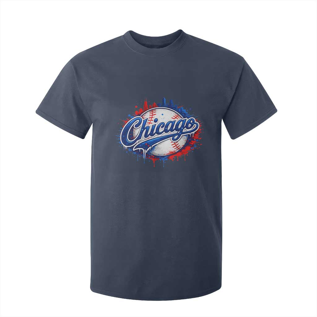 Chicago Pride Dripping Baseball Graphic T Shirt For Kid TS10 Navy Print Your Wear