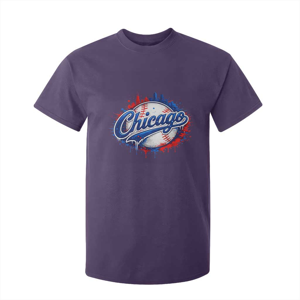 Chicago Pride Dripping Baseball Graphic T Shirt For Kid TS10 Purple Print Your Wear