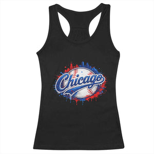 Chicago Pride Dripping Baseball Graphic Racerback Tank Top TS10 Black Print Your Wear