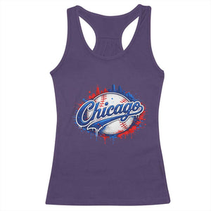 Chicago Pride Dripping Baseball Graphic Racerback Tank Top TS10 Purple Print Your Wear