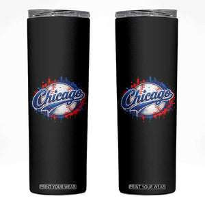 Chicago Pride Dripping Baseball Graphic Skinny Tumbler TS10 Black Print Your Wear