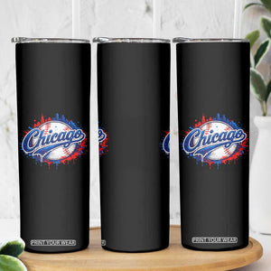 Chicago Pride Dripping Baseball Graphic Skinny Tumbler TS10 Print Your Wear