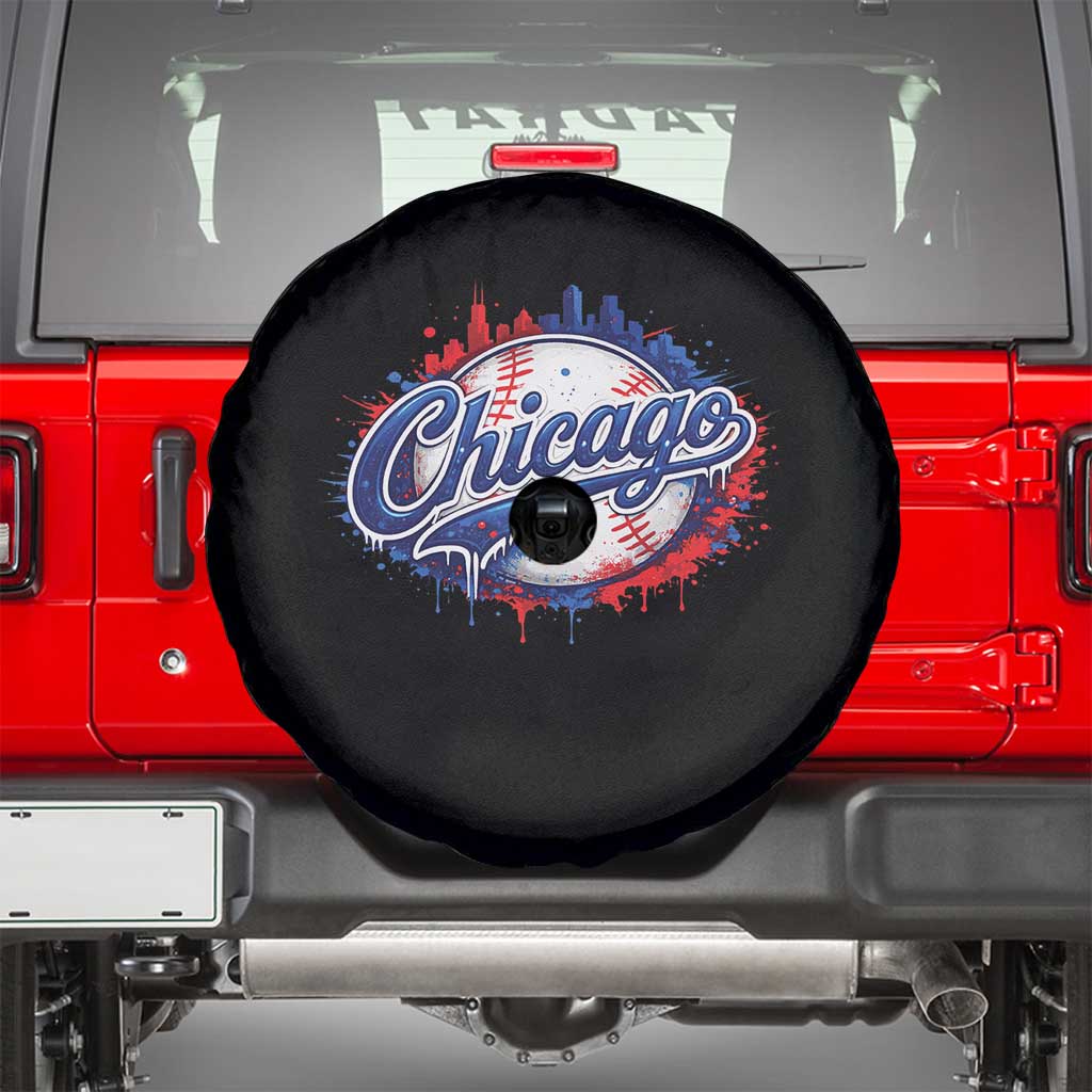Chicago Pride Dripping Baseball Graphic Spare Tire Cover TS10 Black Print Your Wear