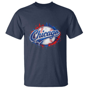 Chicago Pride Dripping Baseball Graphic T Shirt TS10 Navy Print Your Wear
