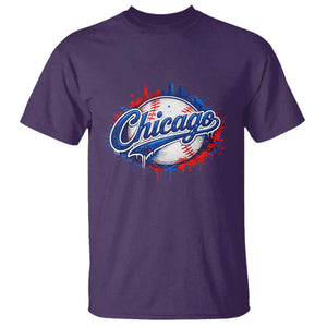 Chicago Pride Dripping Baseball Graphic T Shirt TS10 Purple Print Your Wear